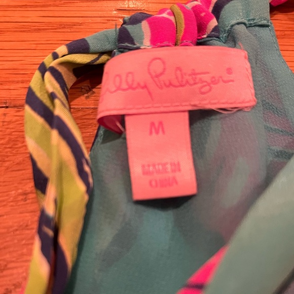 RARE Lilly Pulitzer Halter Top in Iona Shell Sea Blue Private Island - Picture 5 of 5